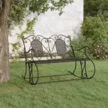 kétszemélyes fekete acél hintapad 113 cm