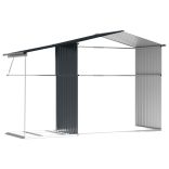 antracitszürke horganyzott acél kerti fészer 277x192,5x179 cm