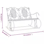 kétszemélyes fekete acél hintapad 113 cm