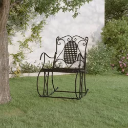 fekete acél hintapad 84 cm