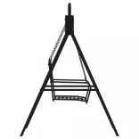 fekete acél hintapad 124 cm
