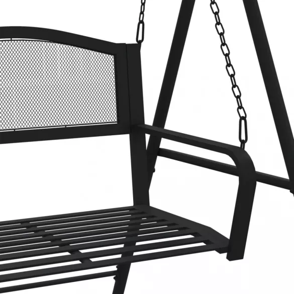 fekete acél hintapad 124 cm