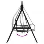 fekete acél hintapad 124 cm