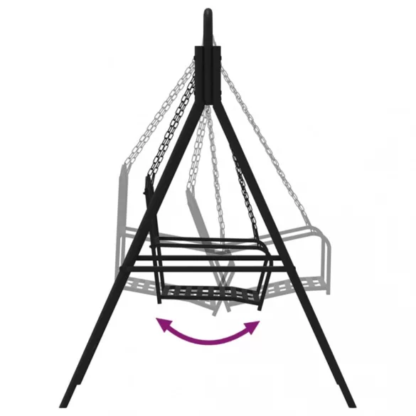 fekete acél hintapad 124 cm