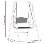 fekete acél hintapad 124 cm