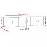 3 db szürke sonoma falra szerelhető TV-szekrény 57x34,5x40 cm