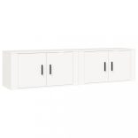 2 db fehér falra szerelhető TV-szekrény 80 x 34,5 x 40 cm