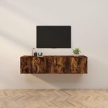 2 db füstös tölgy színű fali TV-szekrény 80 x 34,5 x 40 cm