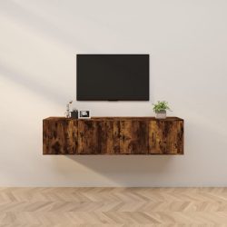   2 db füstös tölgy színű fali TV-szekrény 80 x 34,5 x 40 cm