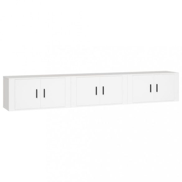 3 db fehér falra szerelhető TV-szekrény 80 x 34,5 x 40 cm