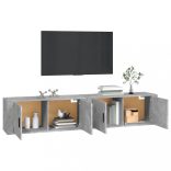 2 db betonszürke fali TV-szekrény 100 x 34,5 x 40 cm
