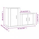 2 részes barna tölgy színű szerelt fa TV-szekrényszett