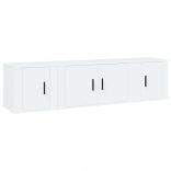 3 részes fehér szerelt fa TV-szekrényszett