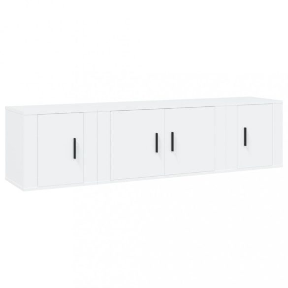 3 részes fehér szerelt fa TV-szekrényszett