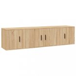 3 részes sonoma tölgy színű szerelt fa TV-szekrényszett