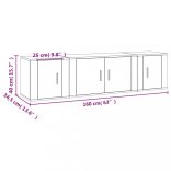 3 részes szürke sonoma színű szerelt fa TV-szekrényszett