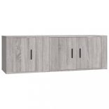 2 részes szürke sonoma színű szerelt fa TV-szekrényszett