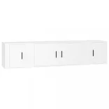 3 részes fehér szerelt fa TV-szekrényszett