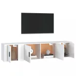 3 részes fehér szerelt fa TV-szekrényszett