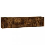 3 részes füstös tölgy színű szerelt fa TV-szekrényszett