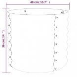 antracitszürke horganyzott acél kerti ültetőláda 40 x 40 x 36 cm