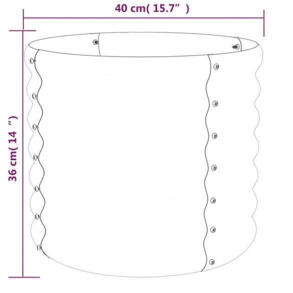 antracitszürke horganyzott acél kerti ültetőláda 40 x 40 x 36 cm