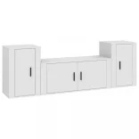 3 részes fehér szerelt fa TV-szekrényszett