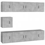 7 részes betonszürke szerelt fa TV-szekrényszett