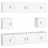 8 részes fehér szerelt fa TV-szekrényszett