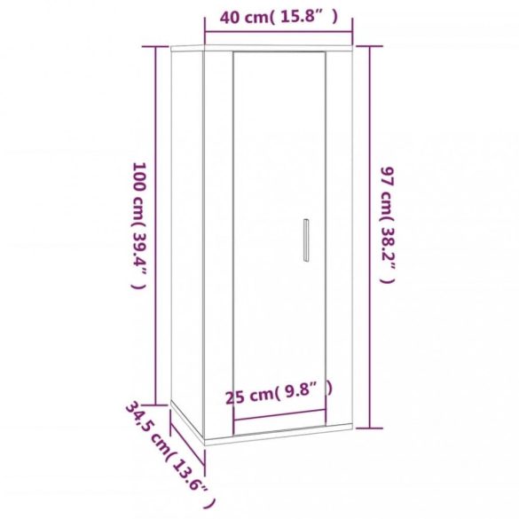 3 részes barna tölgy színű szerelt fa TV-szekrényszett
