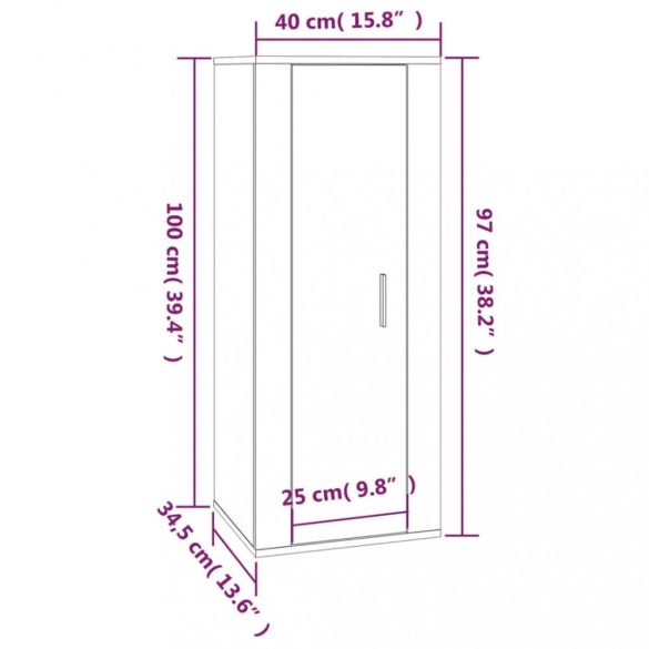 4 részes barna tölgy színű szerelt fa TV-szekrényszett