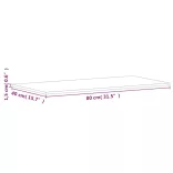 tömör bükkfa téglalap alakú asztallap 80 x 40 x 1,5 cm