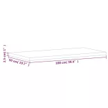 tömör bükkfa téglalap alakú asztallap 100x50x2,5 cm