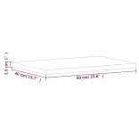 tömör bükkfa téglalap alakú asztallap 60x40x2,5 cm