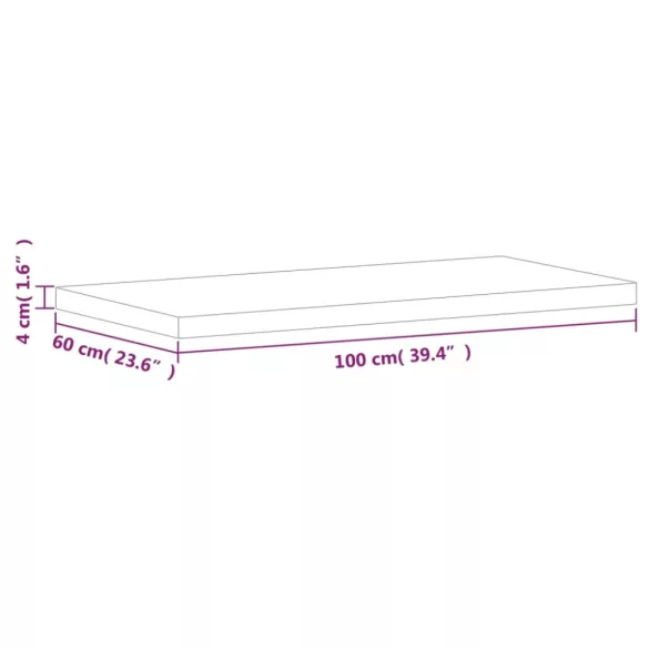 tömör bükkfa téglalap alakú asztallap 100x60x4 cm