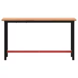 tömör bükkfa és fém munkaasztallap 150x55x81,5 cm