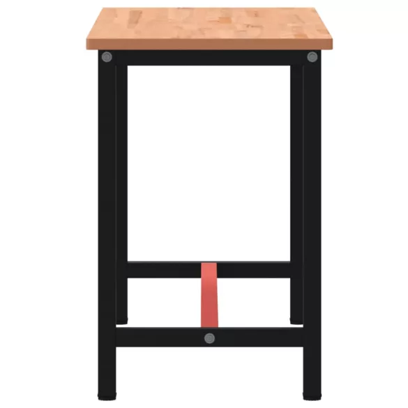 tömör bükkfa és fém munkaasztallap 150x55x81,5 cm