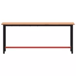 tömör bükkfa és fém munkaasztallap 200x55x81,5 cm