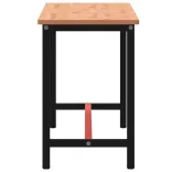 tömör bükkfa és fém munkaasztallap 200x55x81,5 cm