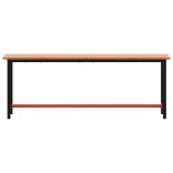 tömör bükkfa és fém munkaasztallap 220x55x81,5 cm