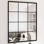 2 db fekete fém fali tükör 80x60 cm