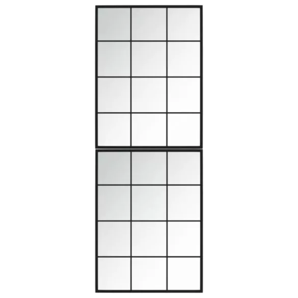 2 db fekete fém fali tükör 80x60 cm