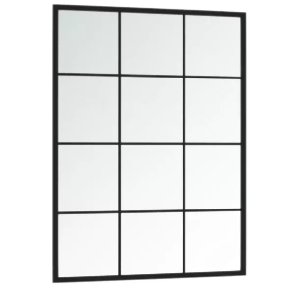 2 db fekete fém fali tükör 80x60 cm