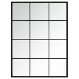 2 db fekete fém fali tükör 80x60 cm