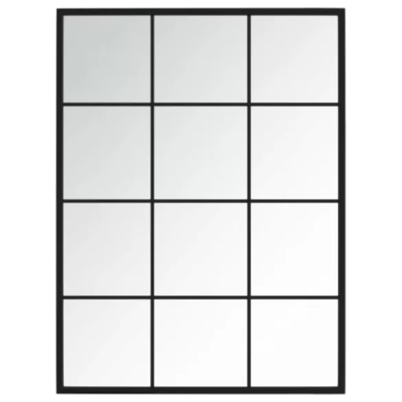 2 db fekete fém fali tükör 80x60 cm