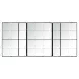 3 db fekete fém fali tükör 80x60 cm