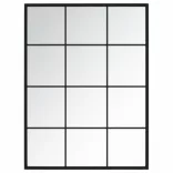 3 db fekete fém fali tükör 80x60 cm