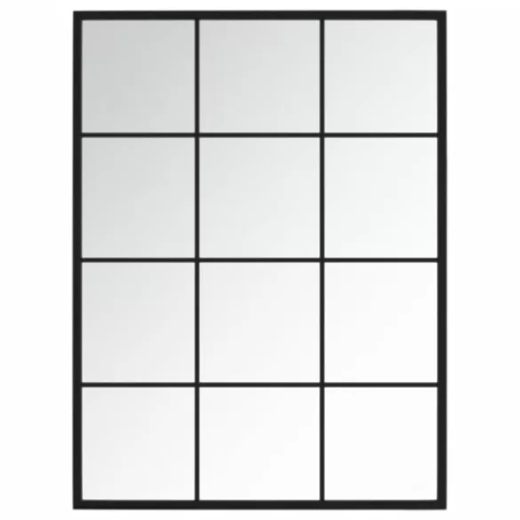 3 db fekete fém fali tükör 80x60 cm