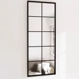 2 db fekete fém fali tükör 100x40 cm