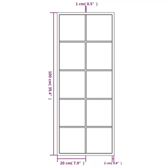 2 db fekete fém fali tükör 100x40 cm